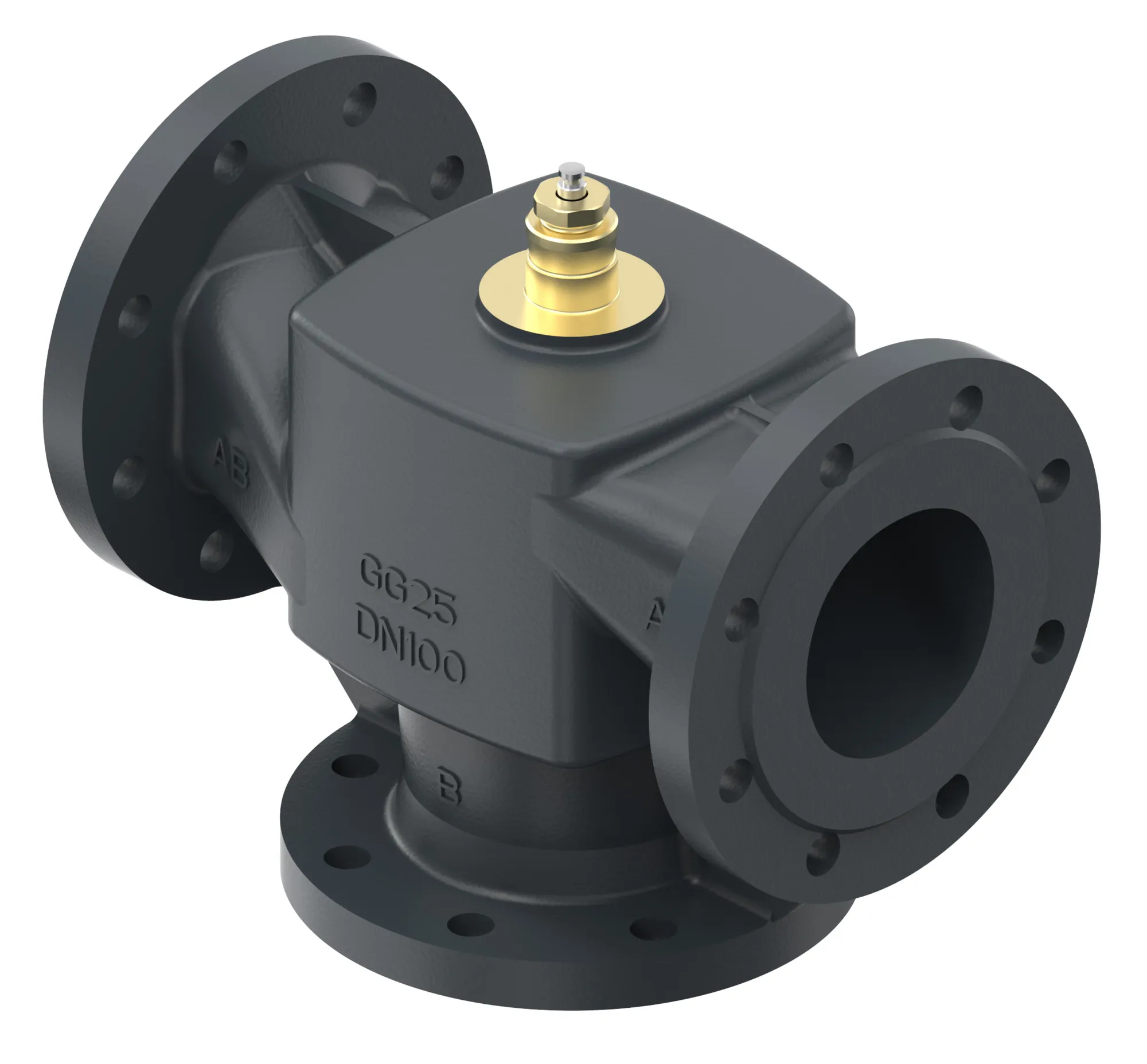 Danfoss VF3 Üç Yollu Flanşlı Döküm Lineer Vana Gövdesi PN 16 DN 100