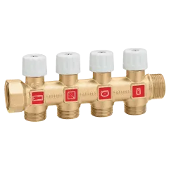 Caleffi 354 Kesme Vanalı Modüler Tekli Dağıtım Kolektörü 3/4” x 2 Çıkışlı